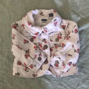 Floral baby jean jacket
